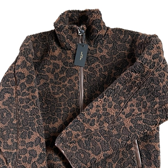 Rag & Bone  Sun Sherpa Zip Up Leopard Jacket - Picture 8 of 17